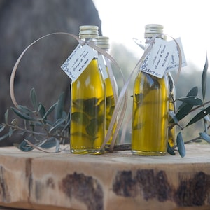 130 Rosemary Infused Greek Olive Oil, Bomboniere olive oil Wedding, Bridal  Shower Favors,Baftism Perzonalized Gifts, Mini Glass Bottles..