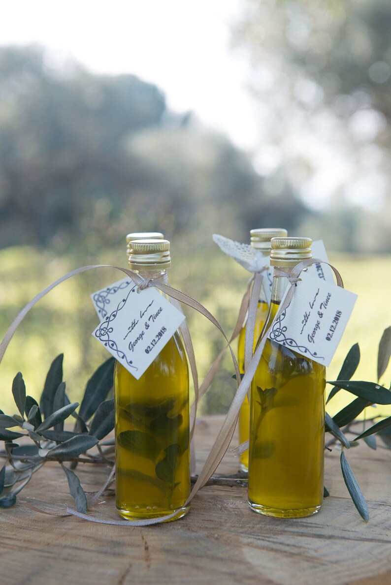 130 Rosemary Infused Greek Olive Oil Bomboniere Olive Oil Etsy