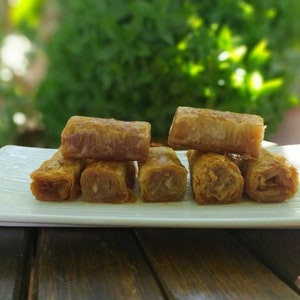 Handmade Baklava,Traditional Greek Sweet, Hand Rolled Baklava with Walnuts, Grandmom Gift, Gourmet Gift Box, Baptism Treat,