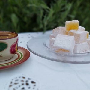 Loukum, 600gr Traditional Handmade Greek Sweet,Turkish Delight, Rose Lokum Treats, Unique Grandmom/Dad gift , Gourmet Gift Box Candy Dessert