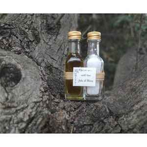 Olio d'oliva e sale marino greco naturale favori/mini matrimonio compleanno olio d'oliva greco e set di sale/olio d'oliva biologico Grecia/favori doccia nuziale