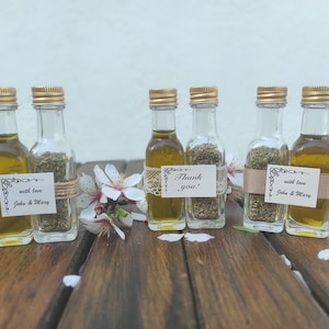 Bomboniere con olio d'oliva ed erbe greche/Mini matrimonio compleanno set con olio d'oliva greco ed erbe/Bomboniere con olio d'oliva biologico greco/Bomboniere per addio al nubilato