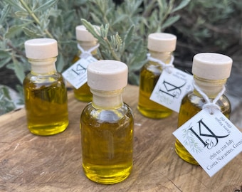 Mini Olive Oil Wedding Favors – 30ml bottles- Extra Virgin Olive oil– Custom Labels – Ideal for Baptism & Bridal Shower – Herb Infused