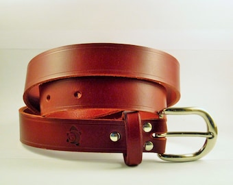 vegetable-tanned leather belt