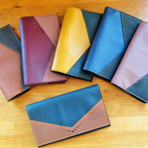 Leather Checkbook Cover Check Book Cover Custom Faux Vegan Etsy