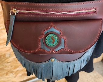 women's belt bag in brown leather