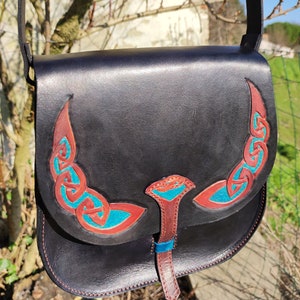 Tasche aus echtem Leder mit keltischem Muster