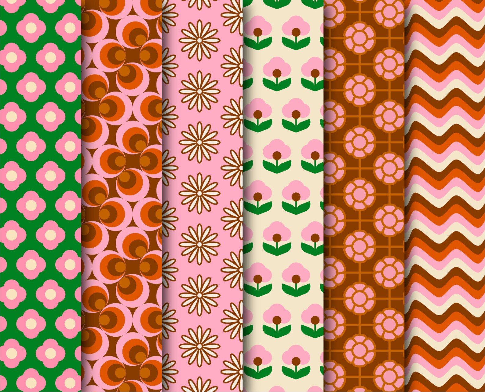6 Retro Pattern Funky Patterns JPG 12 by 12 Etsy