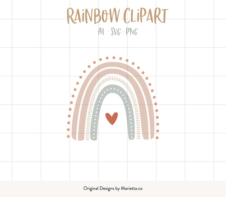 Download Boho Rainbow Clipart Bundle Designs Utilisation ...