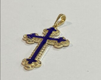 Exquisite 14K Gold Crucifix Cross Necklace, 68 Diamonds, 0.37 TCW Christian & Israeli Jewelry, Made in Israel