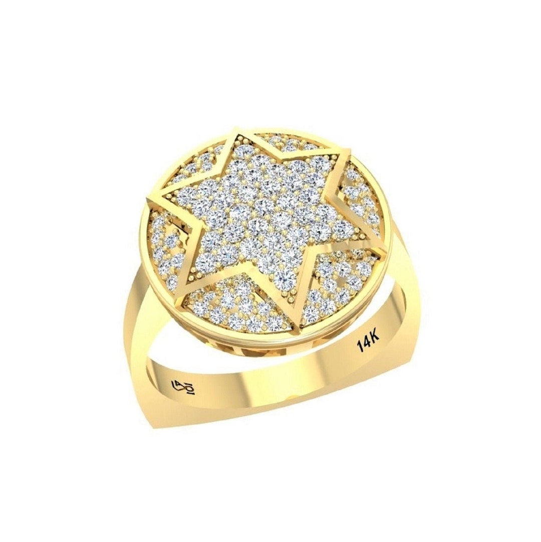 Jewish Diamond Rings Diamond Star of David Ring With 108 Real Natural Diamonds 0.79 TCW ...