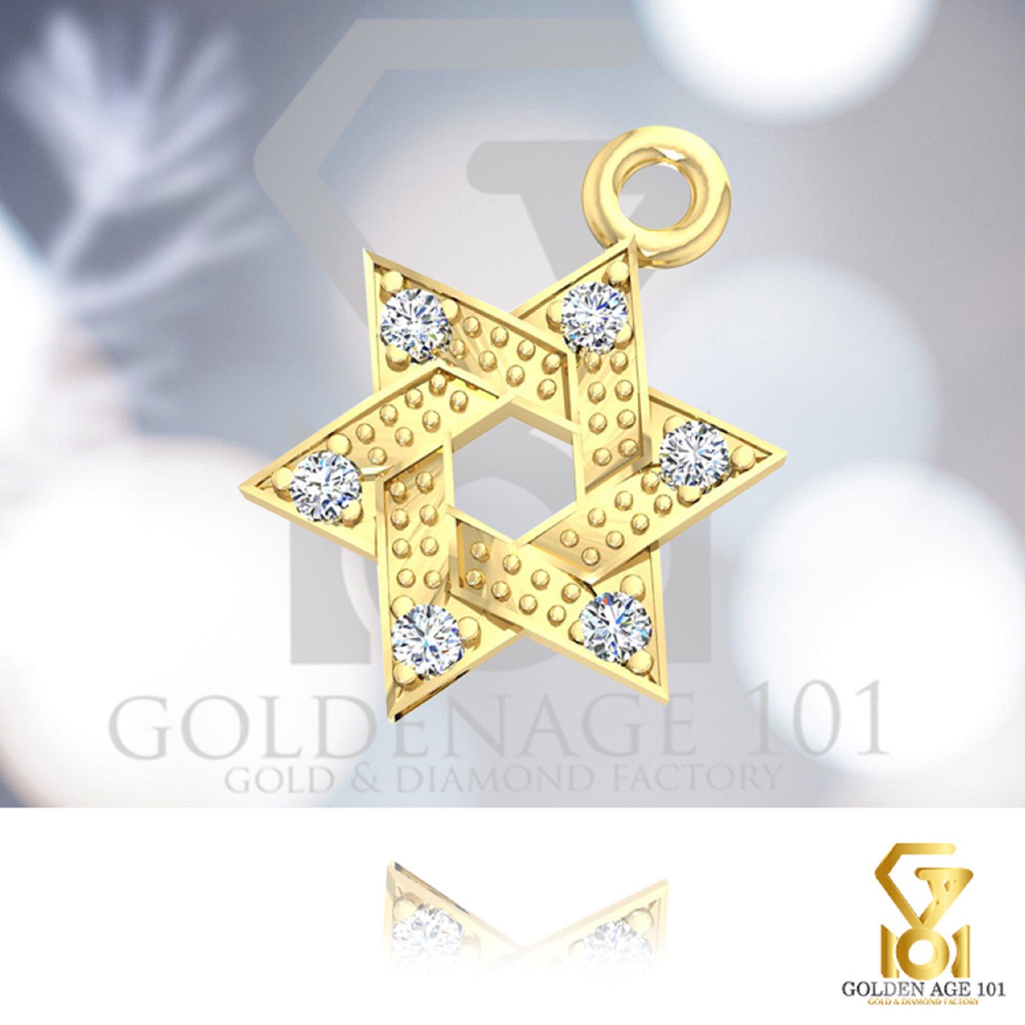 Collier Étoile De David Acier Inoxydable - Pendentif Juif Vintage Hommes Et Femmes