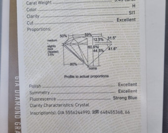 3.45 Carat Round Brilliant Natural Diamond | GIA Certified | H Color | SI1 Clarity