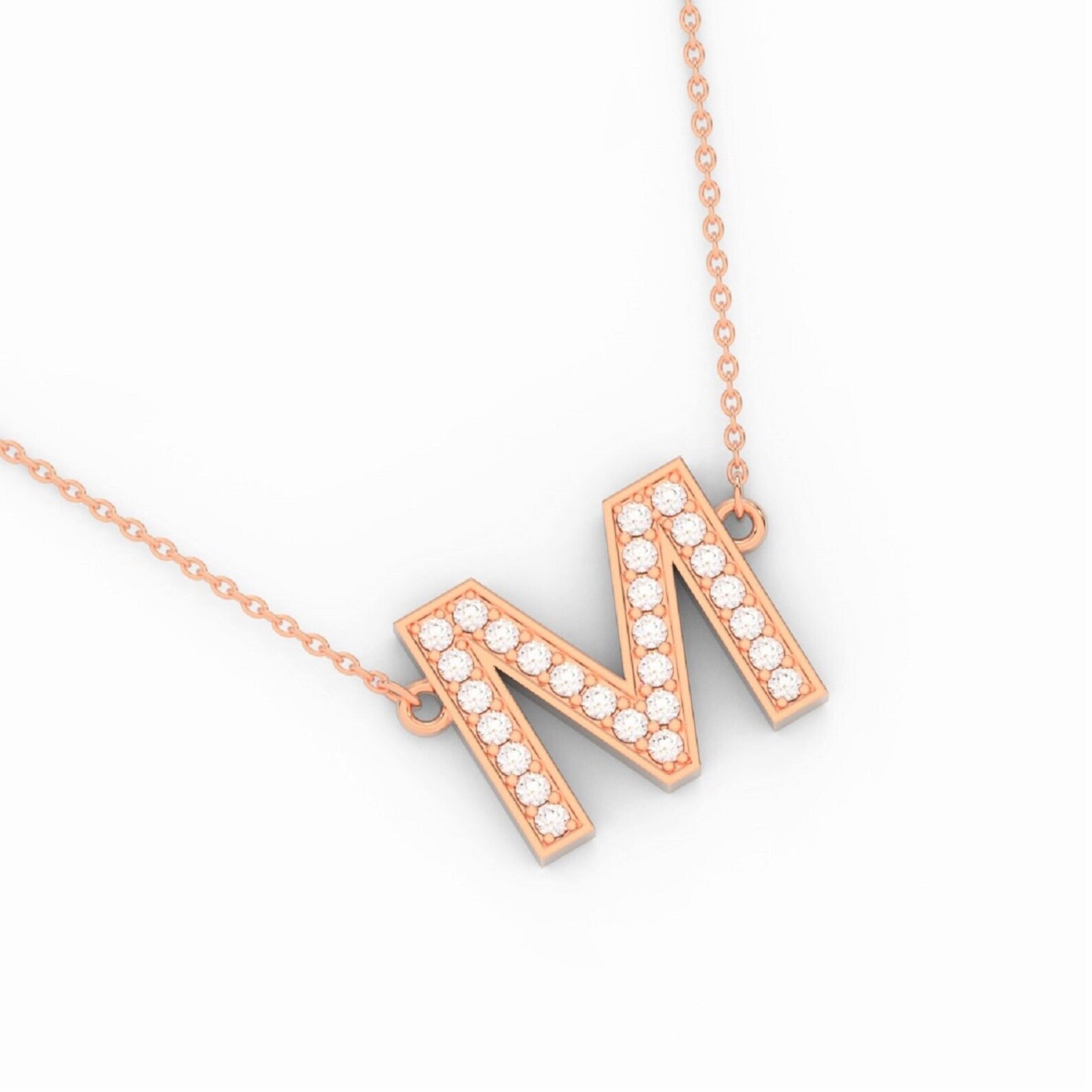 Gold necklace with m Clearance
