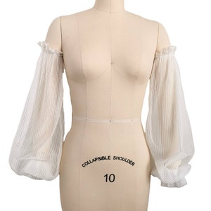 Mangas de vestido de novia desmontables, mangas de tul para novia, mangas largas para novia, mangas largas, mangas de vestido, mangas de novia color marfil, hecho a pedido