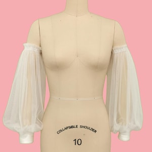 Detachable wedding dress sleeves, Long Bridal tulle sleeves, Bridal sleeves with cuff, Wedding4 Sleeves,Bridal ivory sleeves,Made to order
