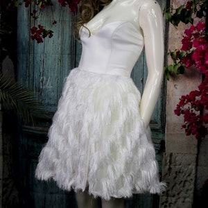 Short Bridal Skirt, Wedding Skirt, Bridal Separates, Ivory Tassel Skirt, Boho Bridal Skirt, Beach Wedding Skirt, Made to Order Bridal Skirt