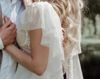 Bridal detachable sleeves, Bridal Tulle Sleeves, Ivory long sleeves, Detachable Weddings Dress Sleeves, Off shoulders sleeves, Tulle straps,