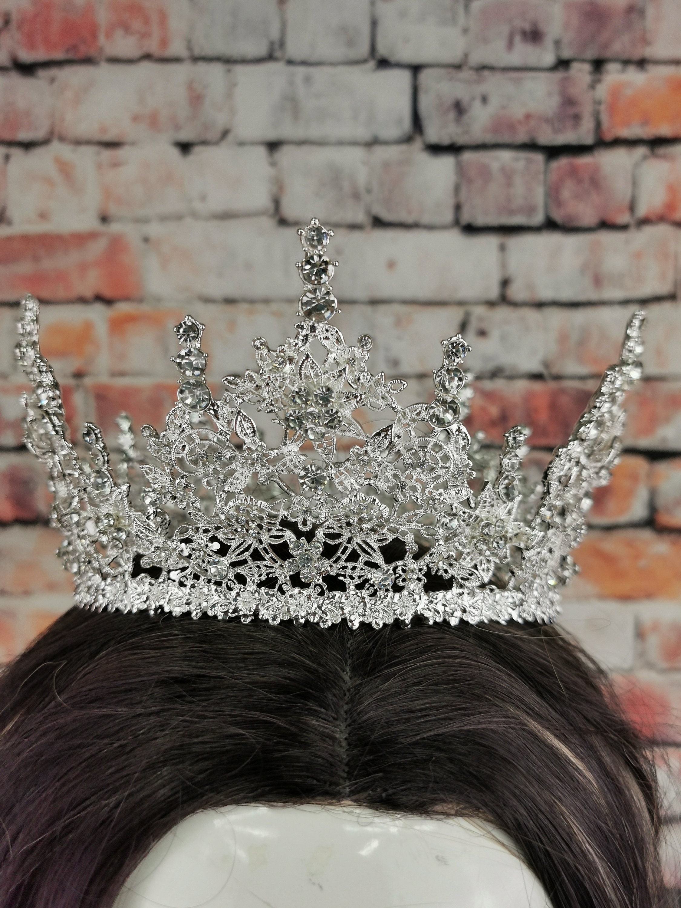 Bride Crown, Wedding Crown, Bridal Tiara, Silver Bridal Crown With