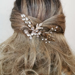 Vintage Gold Crystal Hair Comb, Bridal Hair Comb, Antique Bridal Hair Comb, Headpiece, Wedding Hair Comb, Bridal Hair Piece, Metal Hair Comb image 5