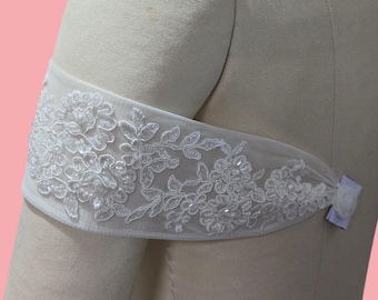 Detachable Bridal Lace Sleeves – Ivory Off Shoulder Wedding Straps, Removable Beaded Tulle Arm Bands, Romantic Bridal Accessory for Bride