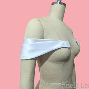 SATIN Detachable Wedding Dress Sleeves, Detachable Bridal Sleeves, Off Shoulder, Single fold & Two pleats wedding dress Straps, Dress Sleeve