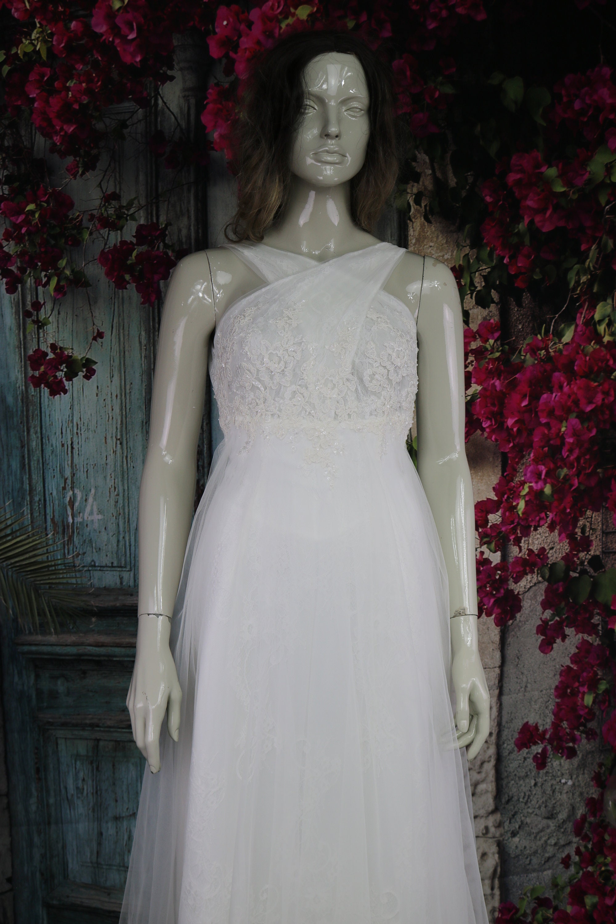 Reception Dress for Bride Wedding Dress With Lace and Tulle - Etsy UK