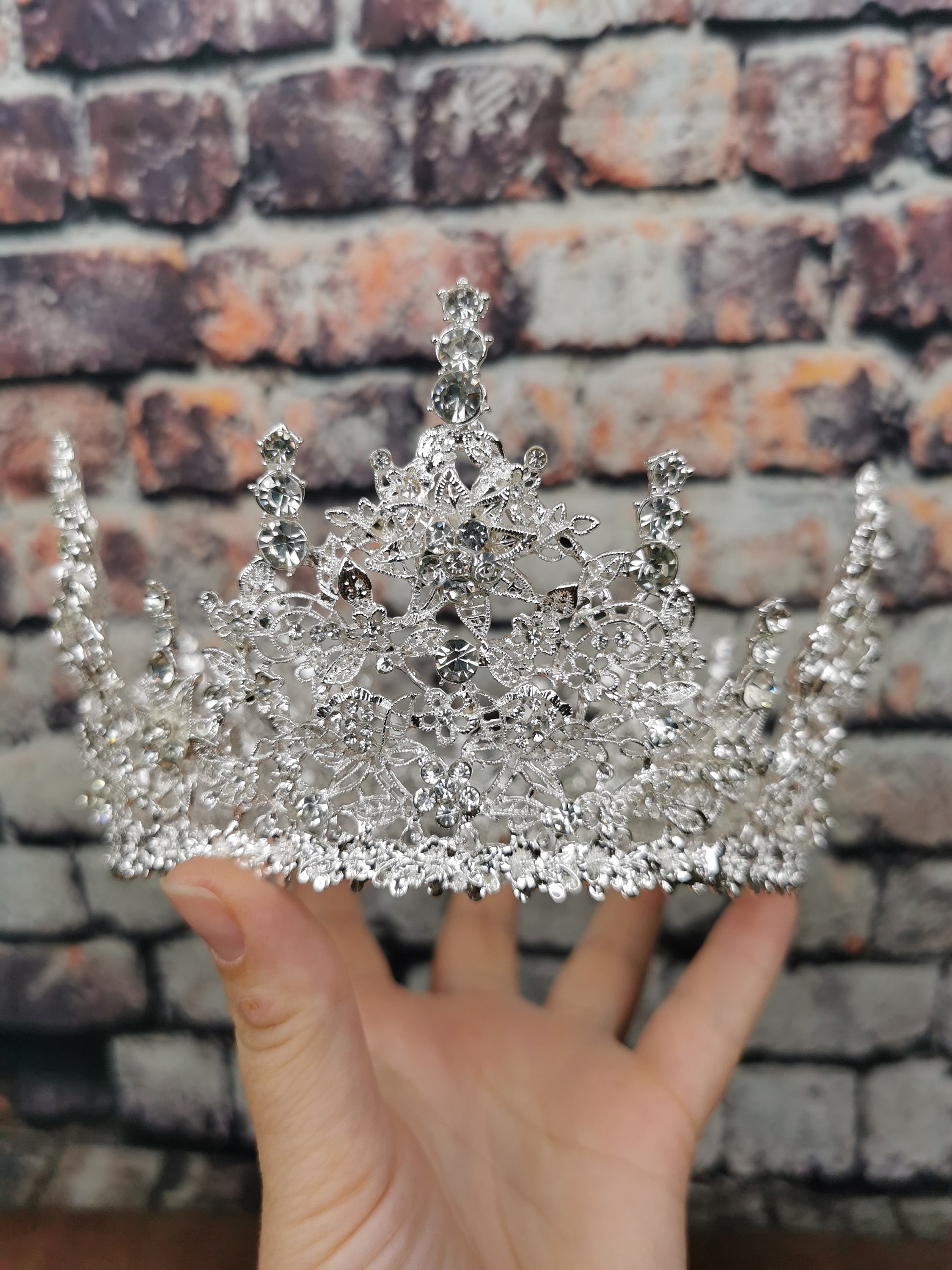 Couronne princesse mariage, diadème de luxe diamantée Olivia