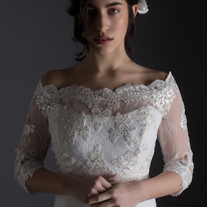 Wedding Bolero, Ivory Lace Jacket, Wedding Dress Bolero, Bridal Bolero, Lace Jacket, Made to order Bridal Jacket, Made in UK, Lace Bolero