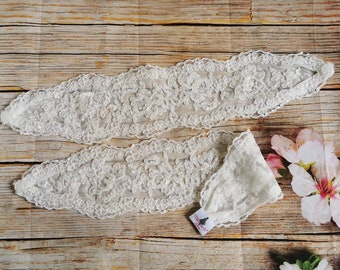 DETACHABLE Lace Wedding Dress SLEEVES, Removable Sleeves, Ivory lace sleeves, Bridal detachable sleeves, Off shoulders sleeves, Tulle straps