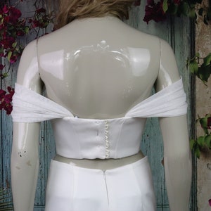 DETACHABLE Bridal Sleeves, Detachable Strap, Removable sleeves,Wedding Dress sleeves,Off shoulders sleeves, Tulle sleeves, Made in UK image 8