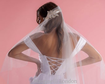 Mantilla Veil with beaded lace, Lace Veil, Single Layer tulle Veil, Wedding Veil, Off White veil, bridal veil, bachelorette veil, veil,veils