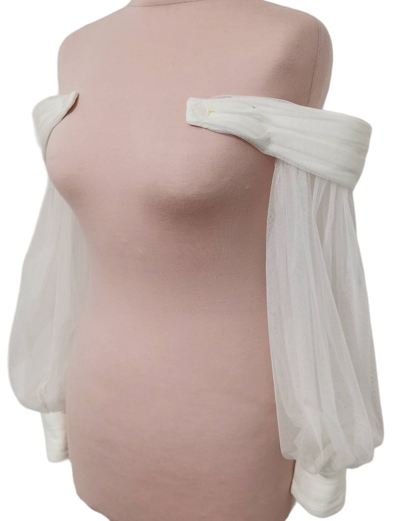 Detachable Wedding Dress Sleevesbridal Tulle Sleeves Long Etsy