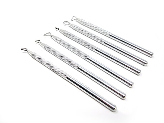 6 PC WAX CLAY POTTERY SCULPTING TOOLS SHAPERS STAINLESS STEEL BLADES