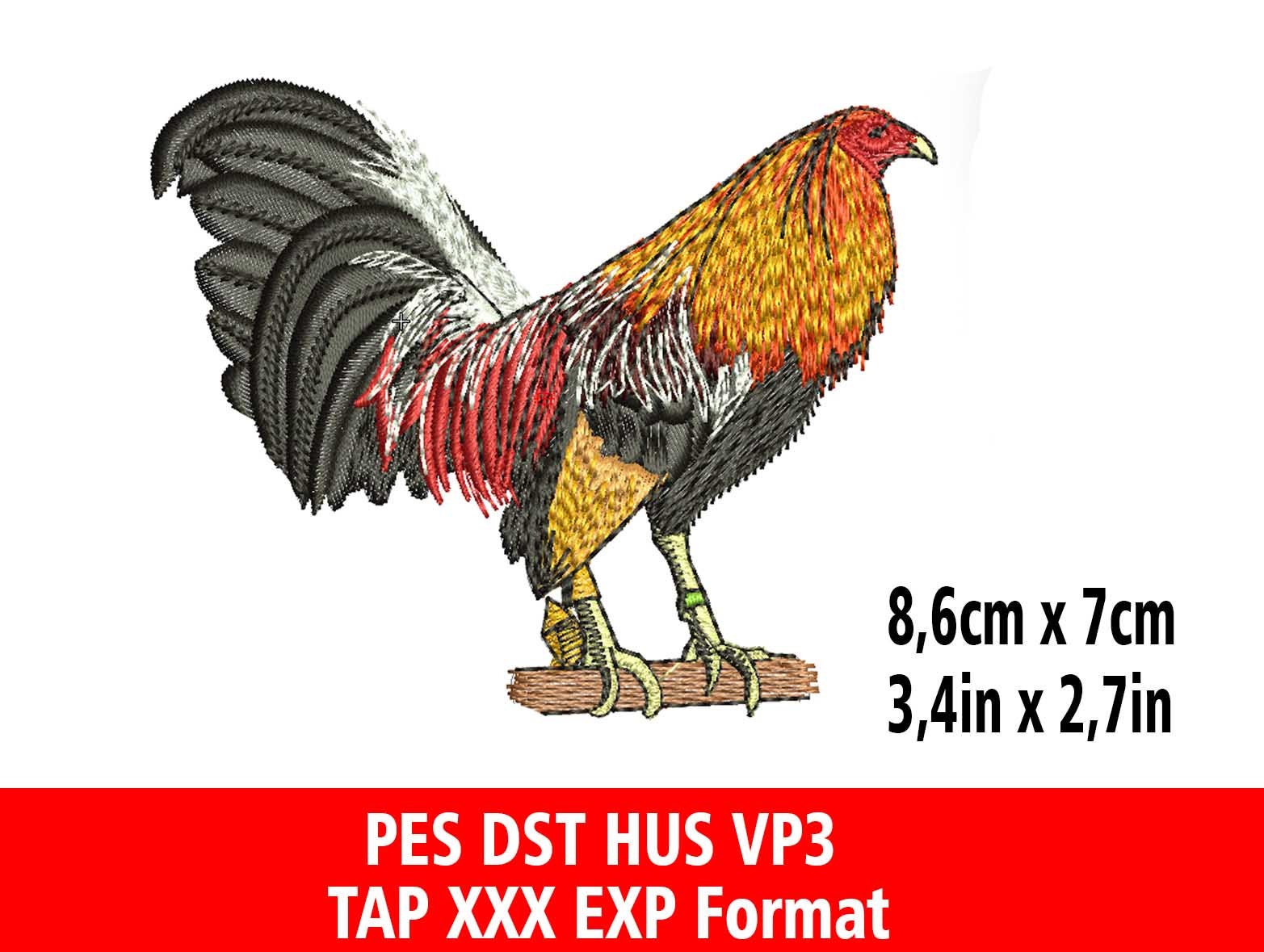 Rooster embroidery file rooster embroidery design rooster  etsy