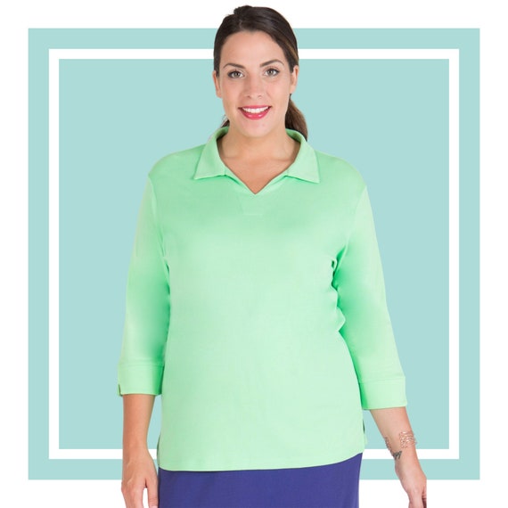 Plus Size Polo Shirt Plus Size Cotton Shirt Plus Size Preppy Etsy