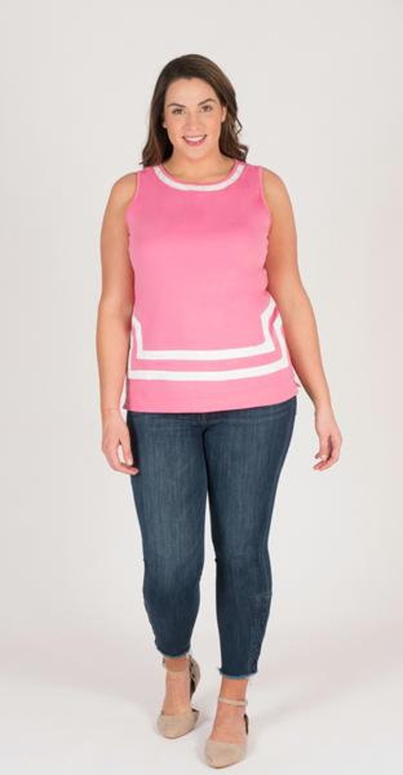 Plus Size Top Preppy plus size Top Nautical Top Plus Size Clothes, Sleeveless Shirt Summer Top Plus Size Sleeveless Top