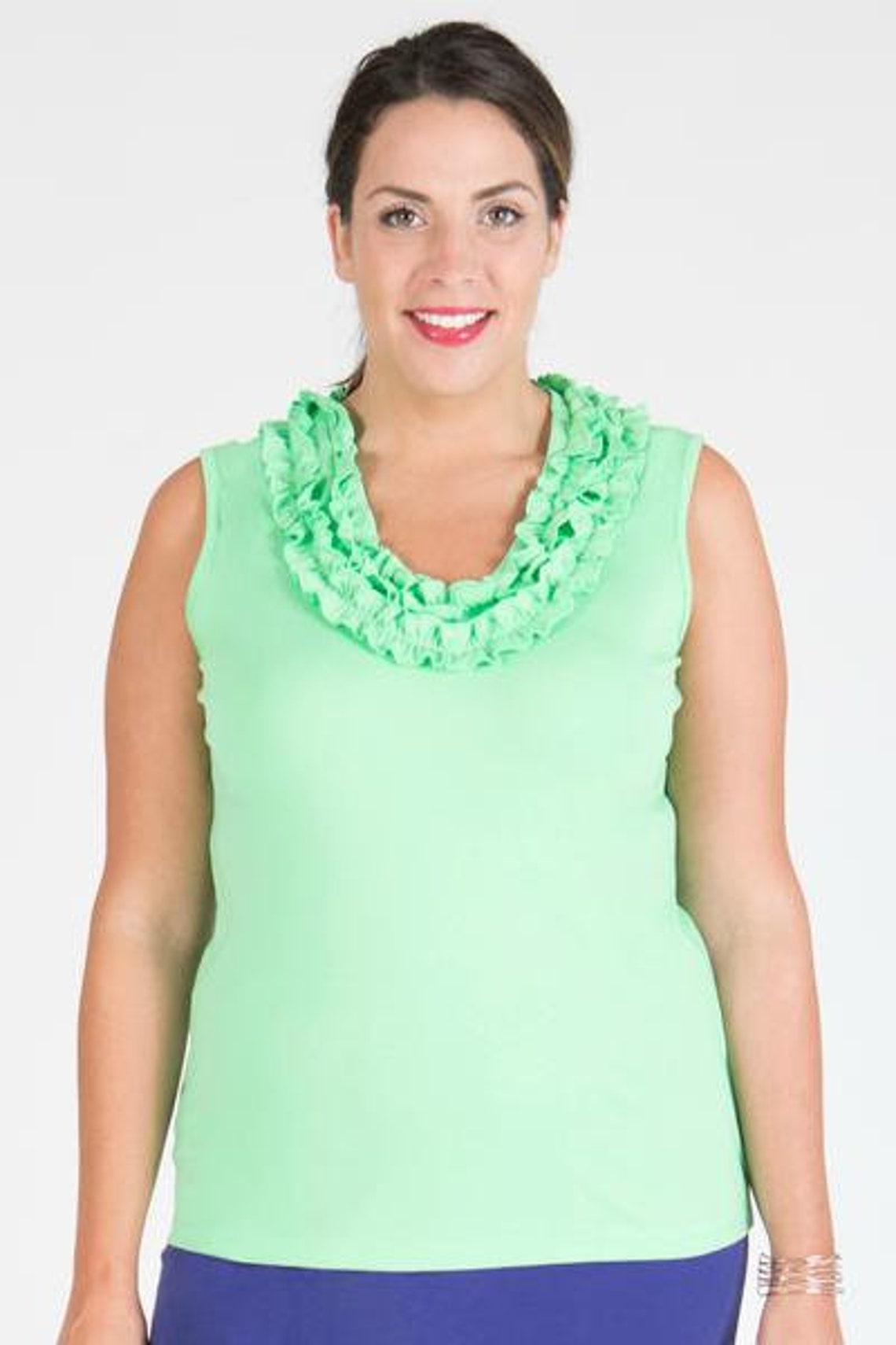 Summer Top Plus Size Tops Navy Top Sleeveless Blue Top. Etsy