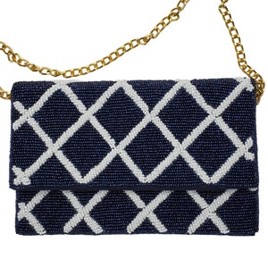 Beaded Clutches, Beaded Clutch Purse, Navy Clutch, Beaded Purses
