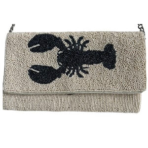 Summer Clutch, Beaded Clutch Purse, Cross-body, Lobster Design