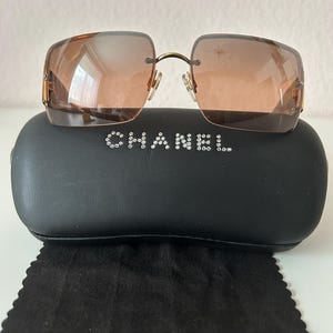 Chanel Rimless Sunglasses Rhinestone - Etsy Canada