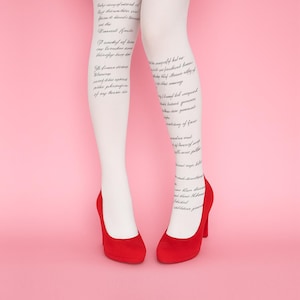 Custom Poem Tights, Design Your Own Custom Tight, Quotes Pantyhose, Personalized Gifts Socks with Name or Text, Custom Text Gifts For Her