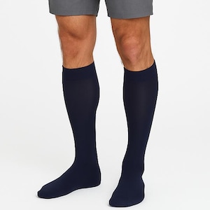 Men&#39;s Knee High Cotton Socks, Over-The-Calf Dress Socks For Him, Gray, Black, Navy Color