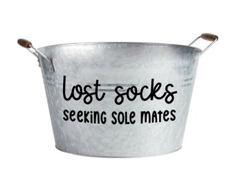 Lost Socks Seeking Sole Mates Decal, Laundry Room Decor Ideas, Lost Sock Wall Sticker, Lost Socks Label, Lost Socks Organizer, Lonely Socks