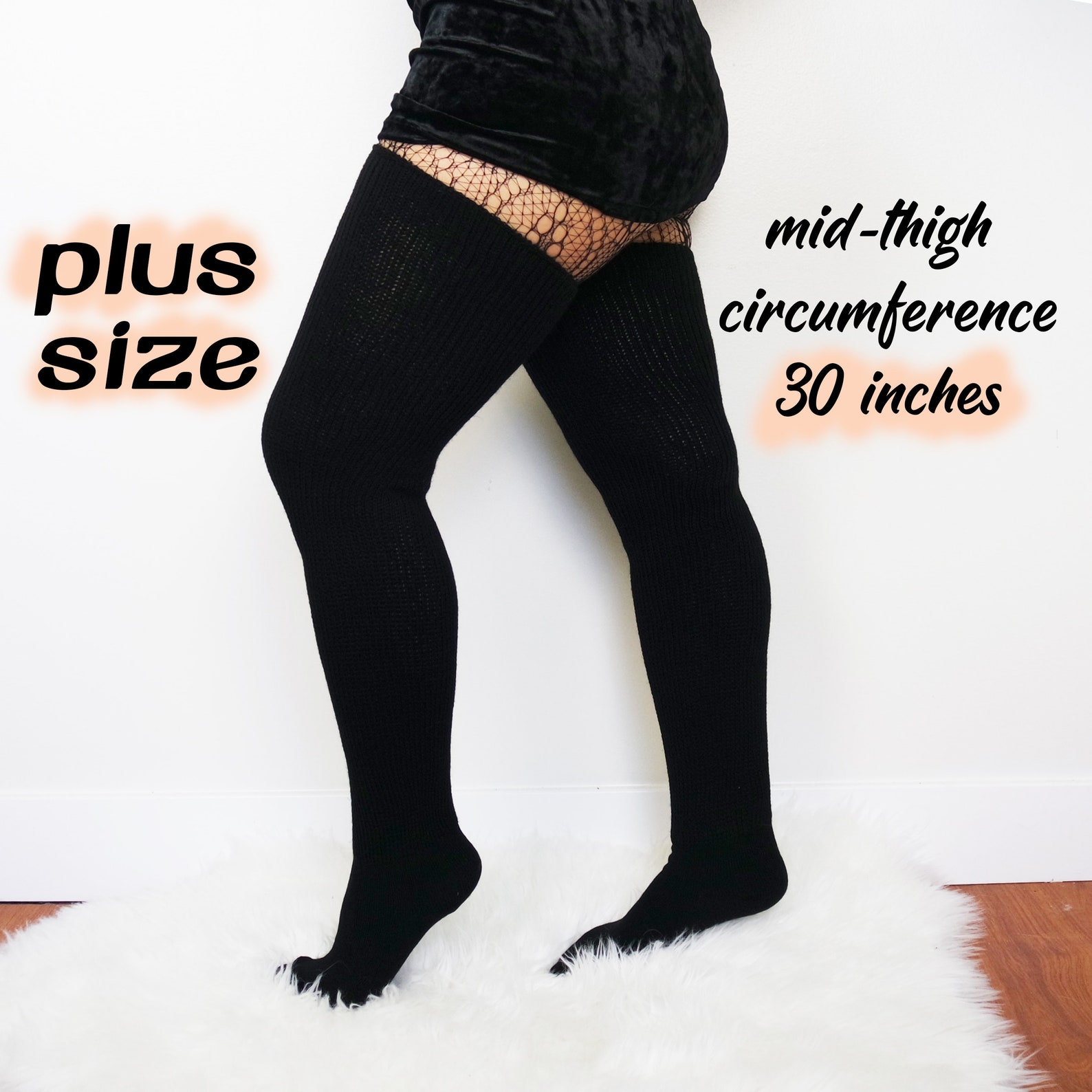 PLUS SIZE Thigh High Socks Women's Extra Long Over the Etsy UK