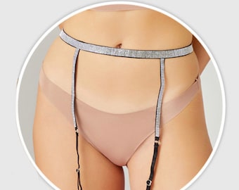 Adjustable Garter For Thigh High Sock, Shine Strap Lace Garter Belt, Adjustable Socks Suspenders, Elastic Stocking Suspender, Vegan Friendly