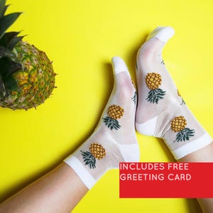 IVF Transfer Day Gift, Ivf Embroidered Pineapple Socks, Lucky Day Sock, Ivf Gift Ideas, Transfer Day Gift,  Surrogate Gift, TTC Wife Present