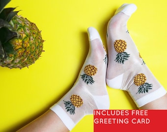 IVF Transfer Day Gift, Ivf Embroidered Pineapple Socks, Lucky Day Sock, Ivf Gift Ideas, Transfer Day Gift,  Surrogate Gift, TTC Wife Present