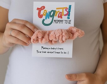 1 random color Pregnant Mom Scrunchies,  Pregnancy Gift, New Mom Gifts, Expecting Mom Gifts, Soon To Be Mommy, Congratulations Pregnancy