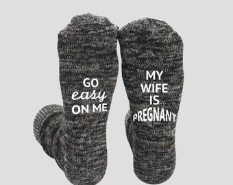 My Wife Is Pregnant Socks, Soon To Be Parents Gifts, New Dad, Funny Socks For New Baby Daddy, New Dad Gifts, Dad to Be Gift, Pregnancy Socks